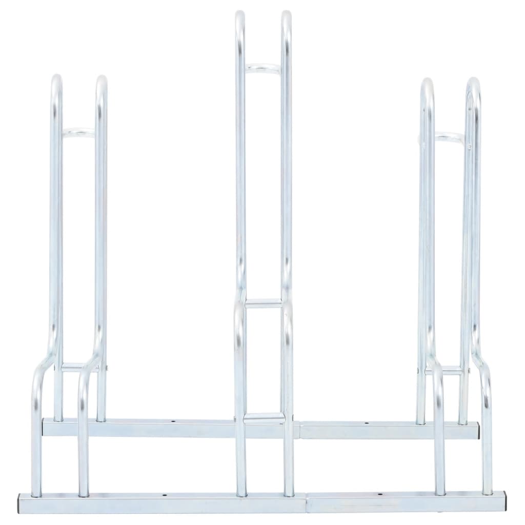 Supporto per 3 Bici da Pavimento Autoportante Acciaio Zincato - homemem39