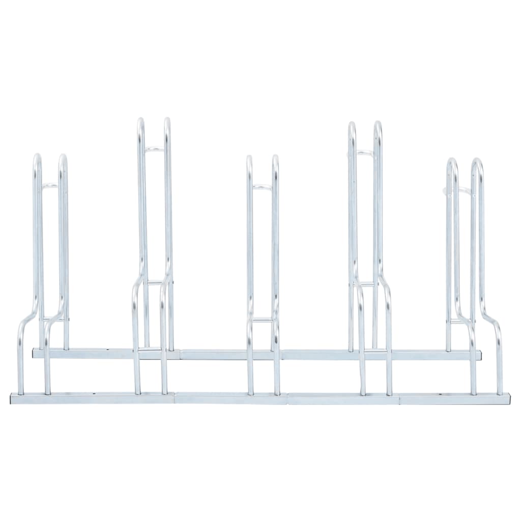 Supporto per 5 Bici da Pavimento Autoportante Acciaio Zincato - homemem39