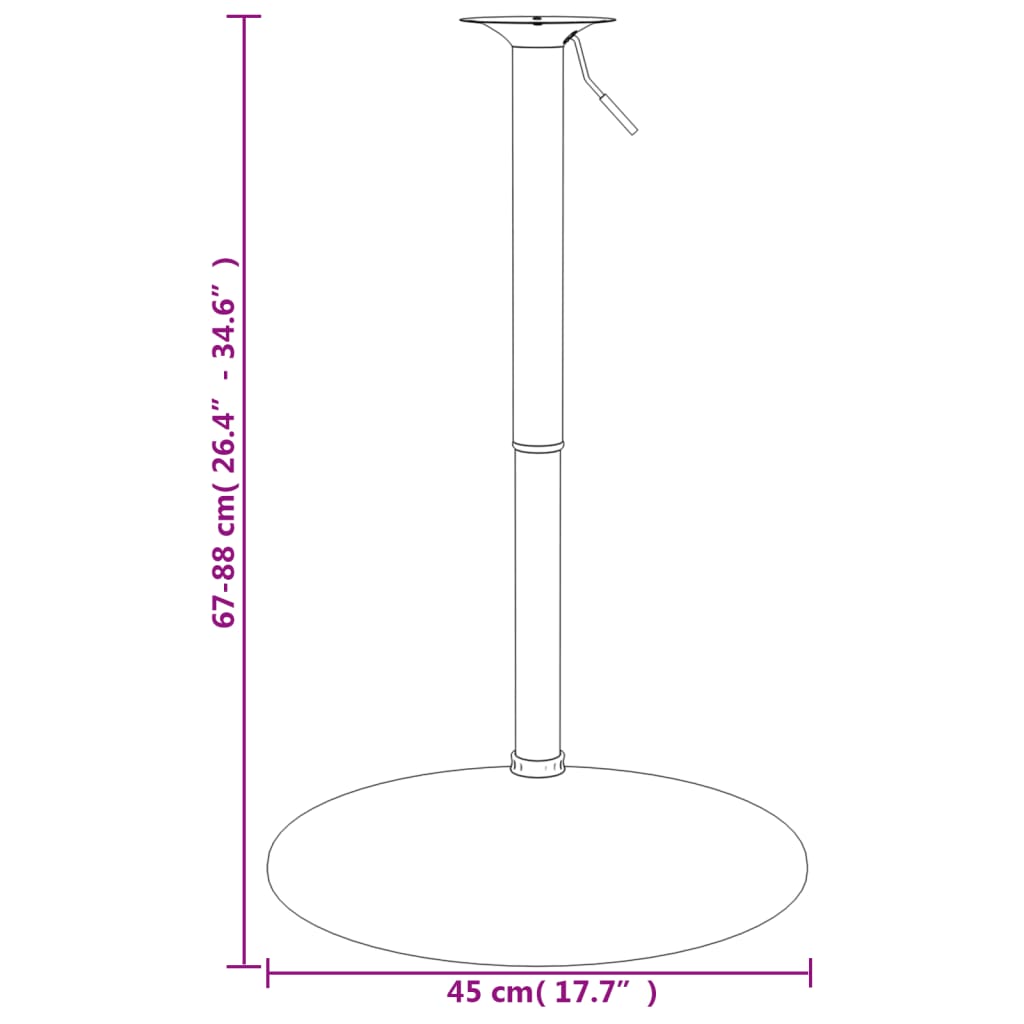 Base per Tavolino da Bar 45x90 cm Acciaio Cromato