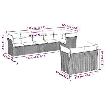 Set Divani da Giardino con Cuscini 8 pz Nero in Polyrattan