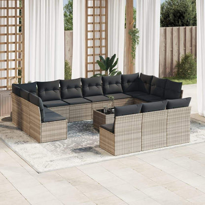 Set Divani da Giardino 14pz con Cuscini in Polyrattan - homemem39