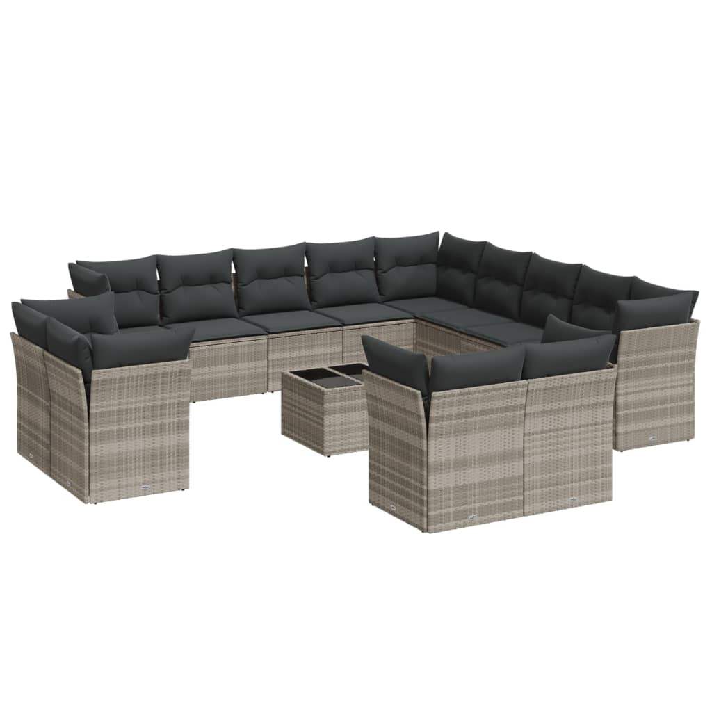 Set Divani da Giardino 14pz con Cuscini in Polyrattan - homemem39