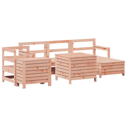 Set Divani da Giardino 7 pz in Legno Massello Abete Douglas