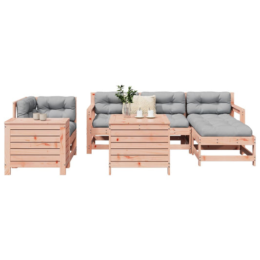 Set Divani da Giardino 7 pz in Legno Massello Abete Douglas - homemem39