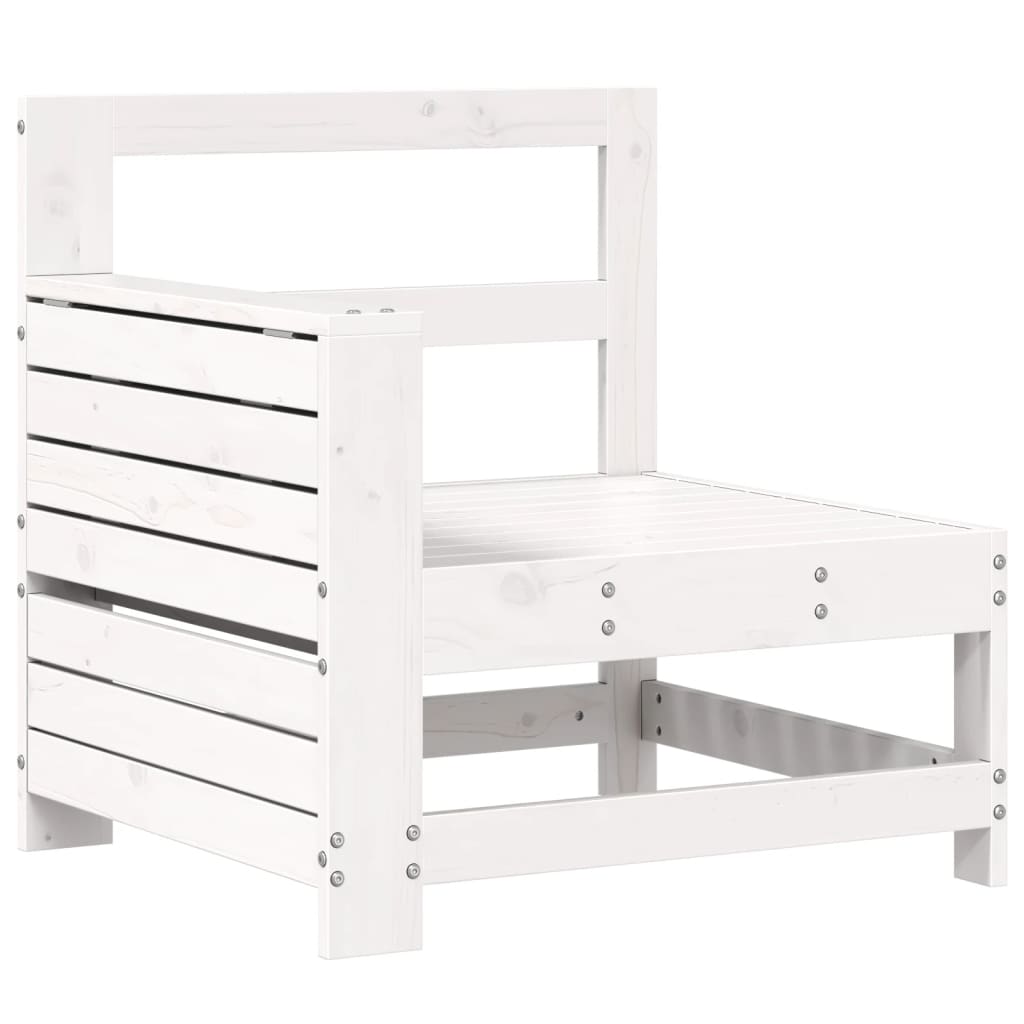 Set Divani da Giardino 8 pz in Legno Massello di Pino Bianco