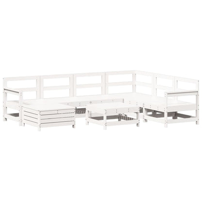 Set Divani da Giardino 8 pz in Legno Massello di Pino Bianco | homemem39