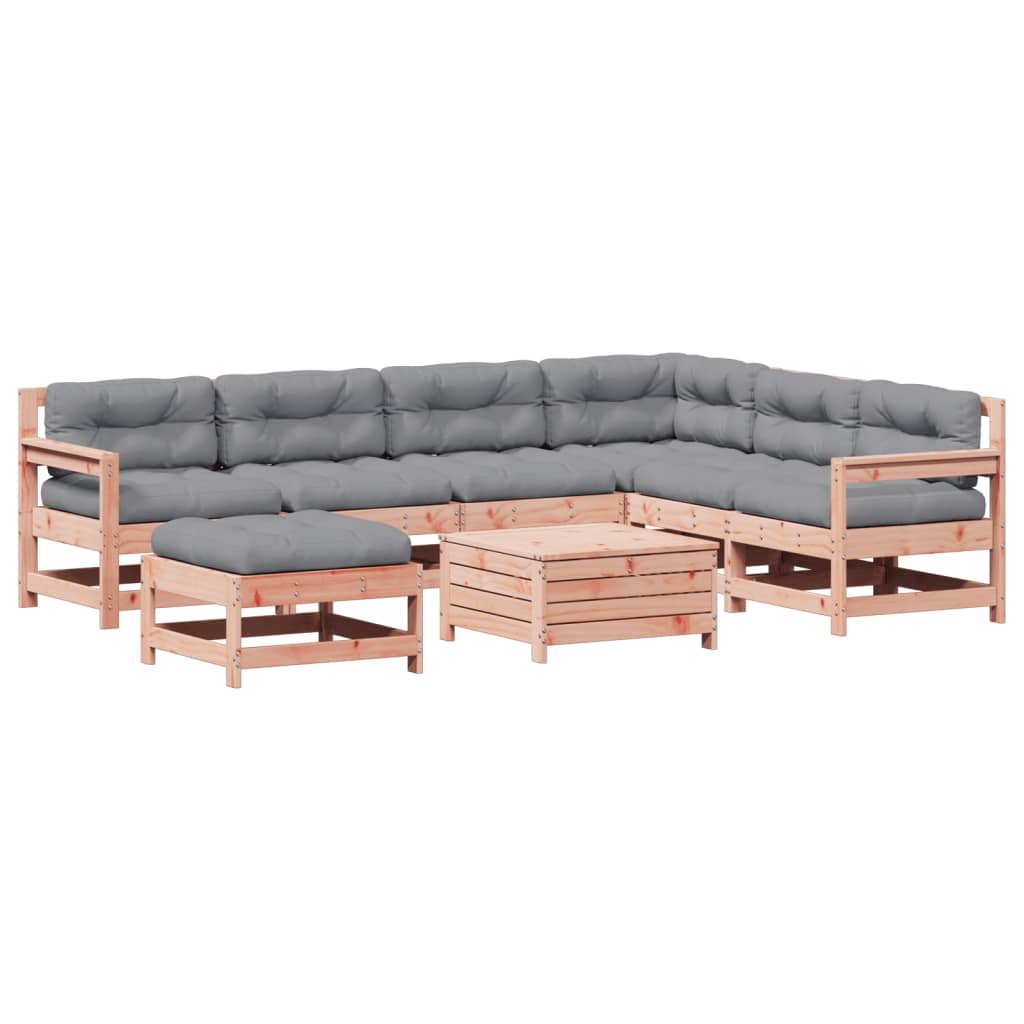 Set Divani Giardino 8 pz con Cuscini Legno Massello di Douglas - homemem39