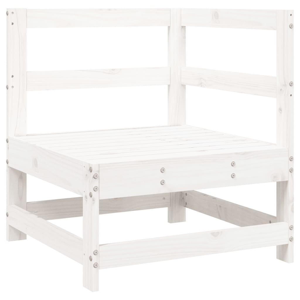 Set Divani da Giardino 8 pz in Legno Massello di Pino Bianco