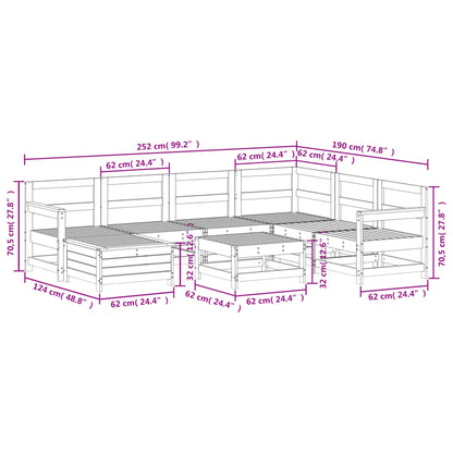 Set Divani da Giardino 8 pz in Legno Massello di Pino Bianco | homemem39