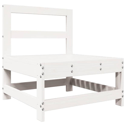 Set Salotto da Giardino 7 pz Bianco in Legno Massello di Pino