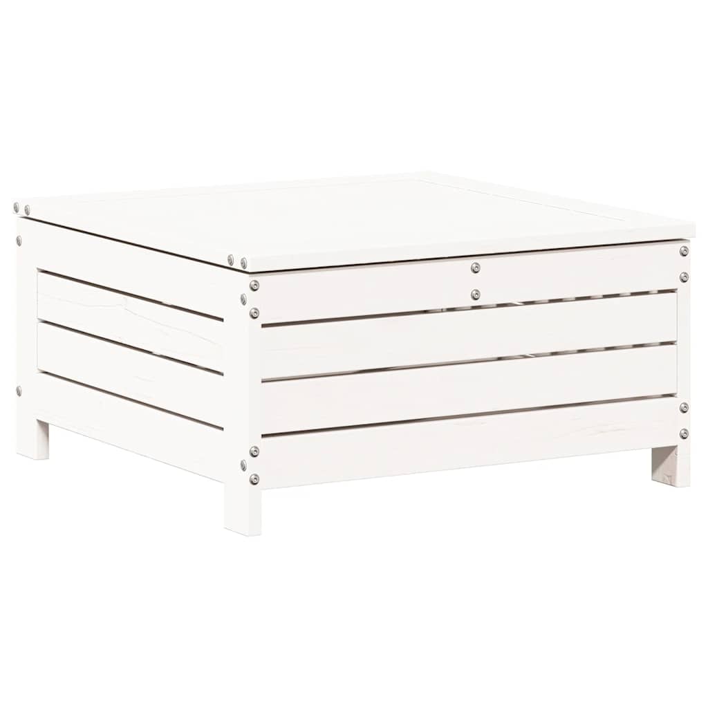 Set Salotto da Giardino 7 pz Bianco in Legno Massello di Pino