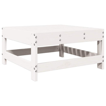 Set Salotto da Giardino 7 pz Bianco in Legno Massello di Pino