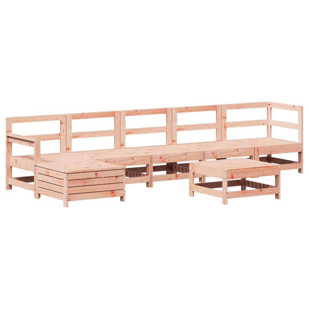 Set Salotto da Giardino 7 pz in Legno Massello di Douglas