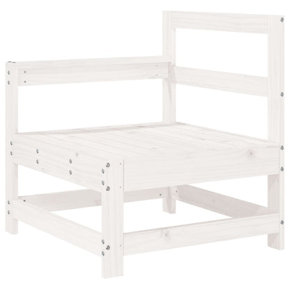 Set Divani da Giardino 10 pz Bianco in Legno Massello di Pino