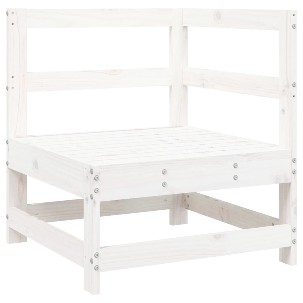 Set Divani da Giardino 10 pz Bianco in Legno Massello di Pino