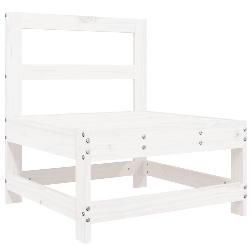 Set Divani da Giardino 10 pz Bianco in Legno Massello di Pino | homemem39