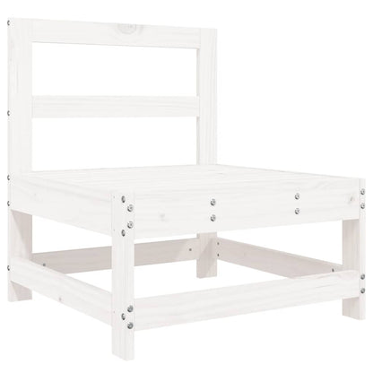Set Divani da Giardino 10 pz Bianco in Legno Massello di Pino | homemem39