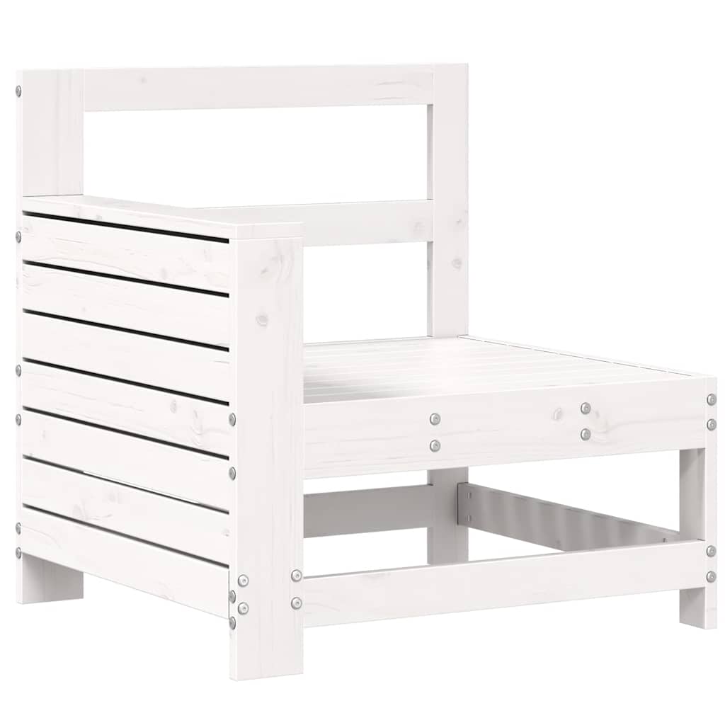 Set Divani da Giardino 10 pz Bianco in Legno Massello di Pino | homemem39