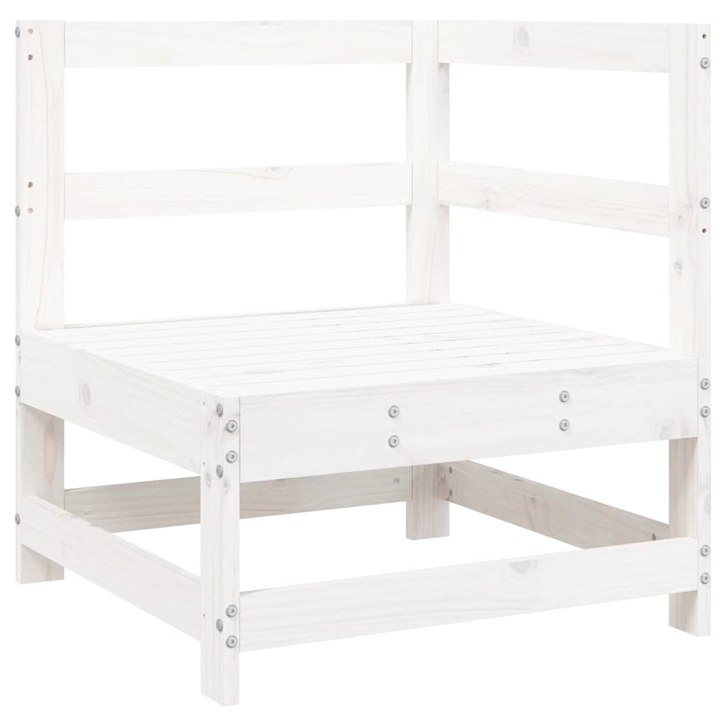 Set Divani da Giardino 10 pz Bianco in Legno Massello di Pino | homemem39