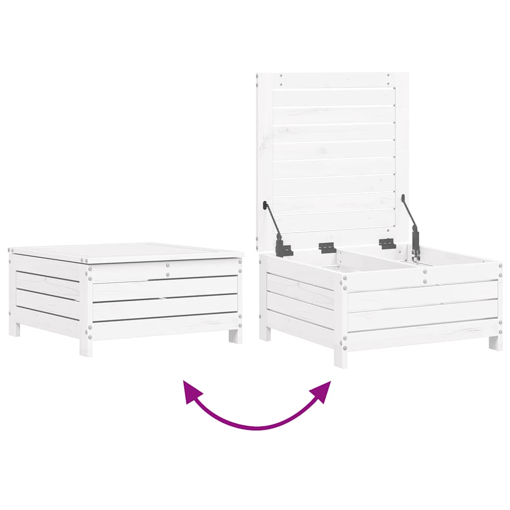 Set Divani da Giardino 10 pz Bianco in Legno Massello di Pino | homemem39