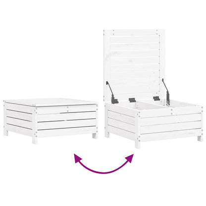 Set Divani da Giardino 10 pz Bianco in Legno Massello di Pino | homemem39