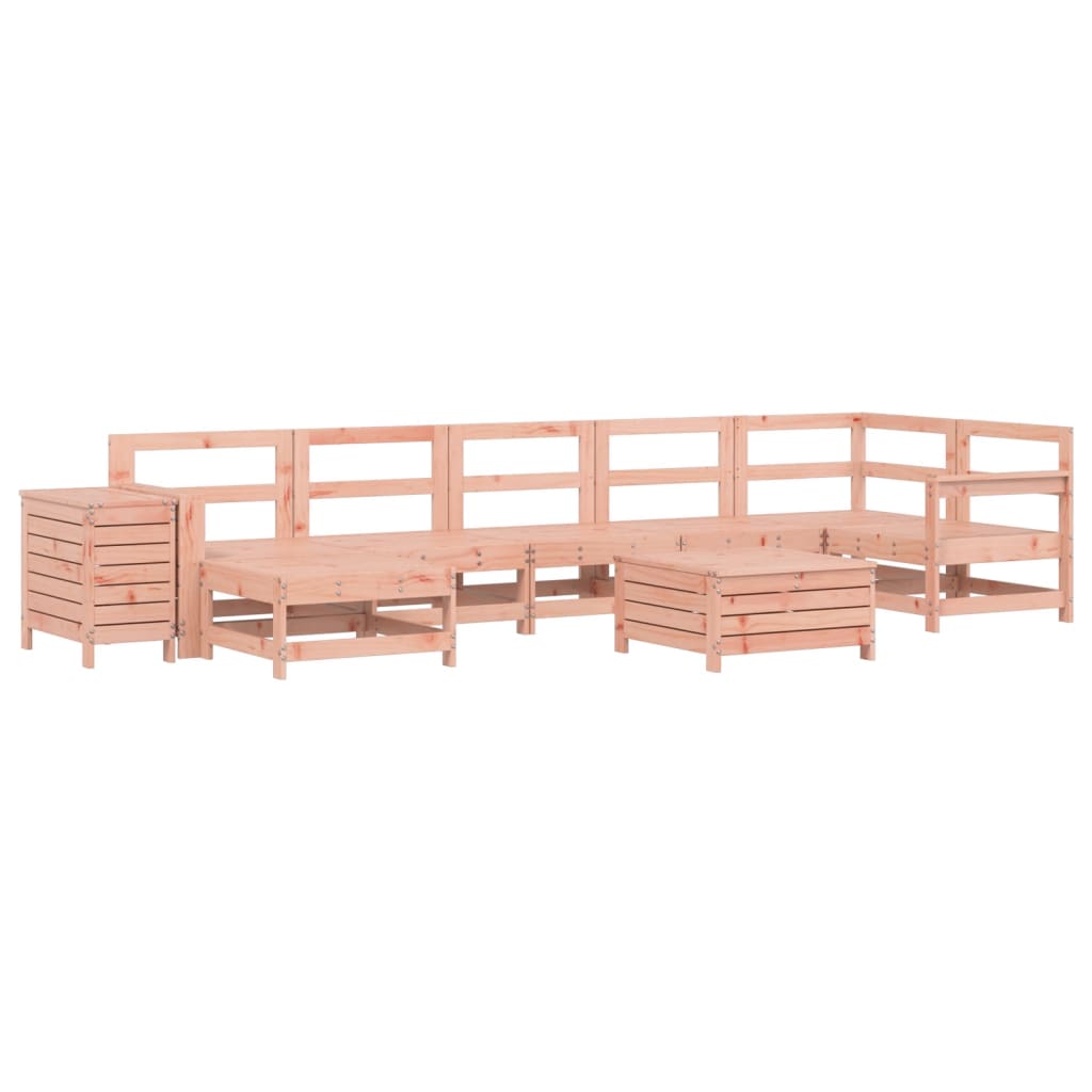 Set Divani da Giardino 9 pz in Legno Massello Abete Douglas