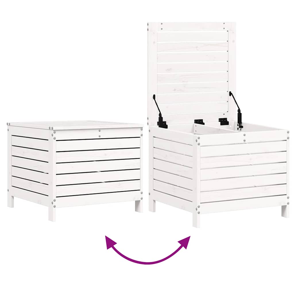 Set Divani da Giardino 6 pz Bianco in Legno Massello di Pino