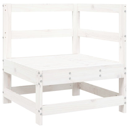 Set Divani da Giardino 6 pz Bianco in Legno Massello di Pino