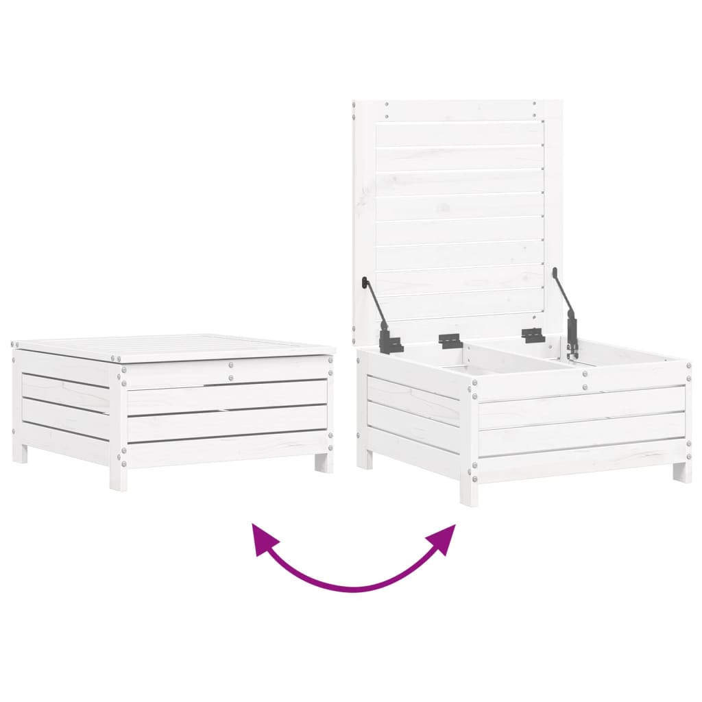 Set Divani da Giardino 6 pz Bianco in Legno Massello di Pino