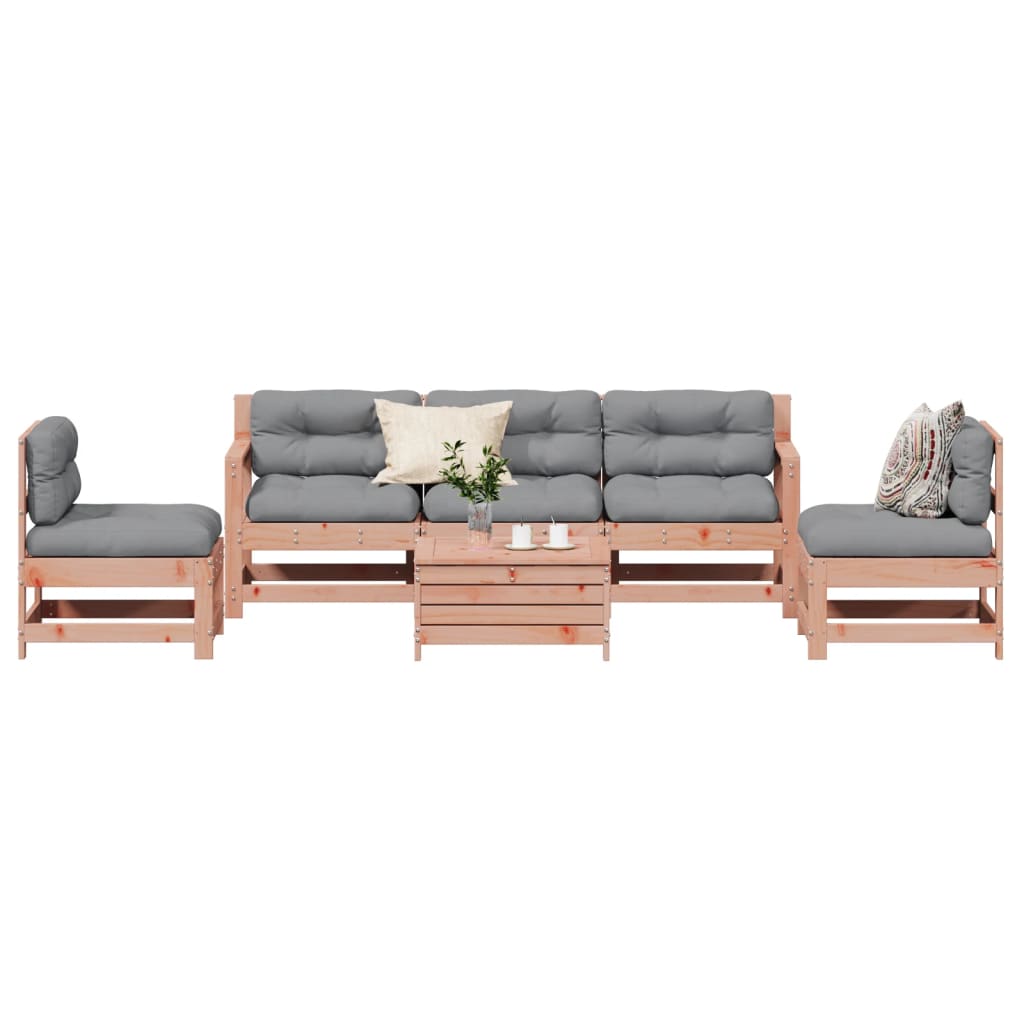 Set Divani Giardino 6 pz con Cuscini Legno Massello di Douglas - homemem39