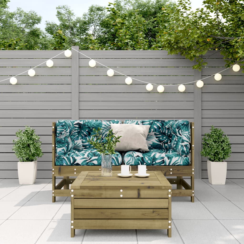 Set Divani da Giardino 3pz con Cuscini Legno Impregnato di Pino - homemem39