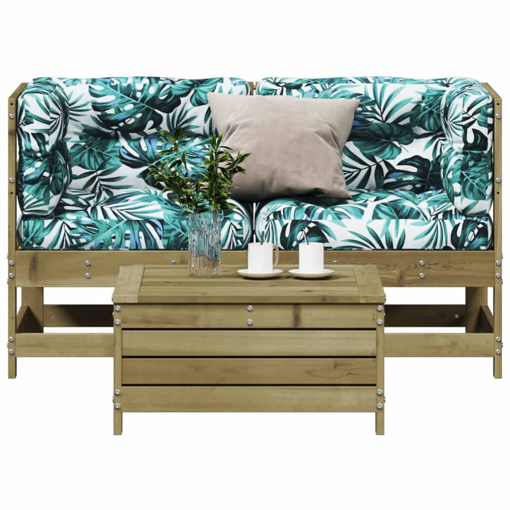 Set Divani da Giardino 3pz con Cuscini Legno Impregnato di Pino | homemem39
