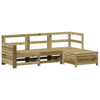 Set Divani da Giardino 4 pz in Legno Impregnato di Pino