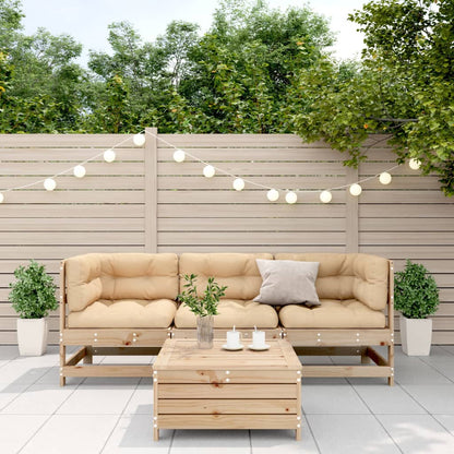 Set Divani da Giardino 4 pz con Cuscini Legno Massello di Pino