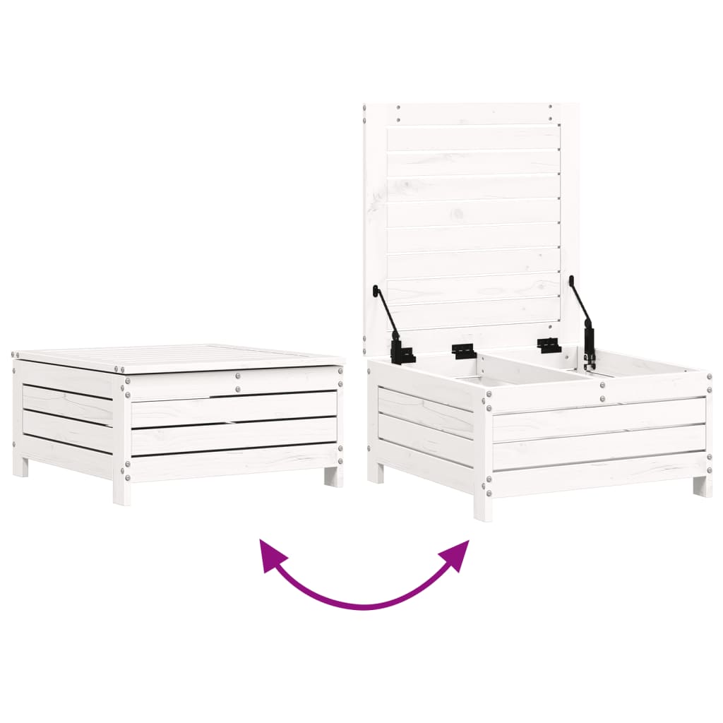 Set Salotto da Giardino 4 pz Bianco in Legno Massello di Pino - homemem39