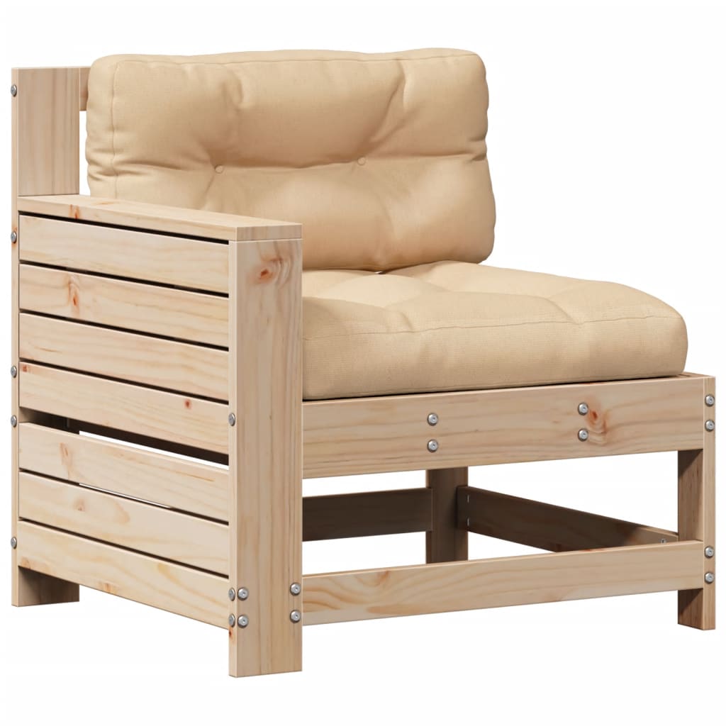 Set Divani Giardino 6 pz con Cuscini in Legno Massello di Pino