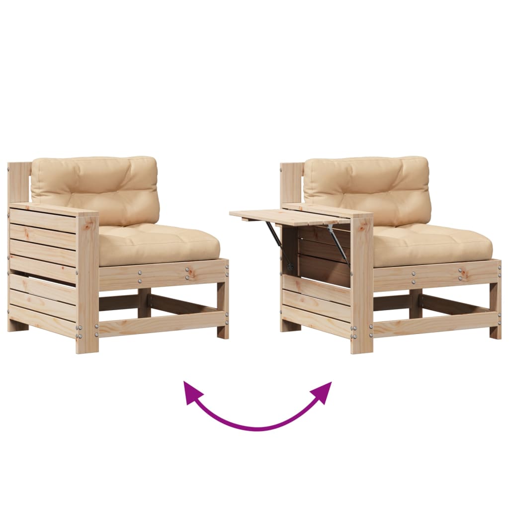 Set Divani Giardino 6 pz con Cuscini in Legno Massello di Pino | homemem39