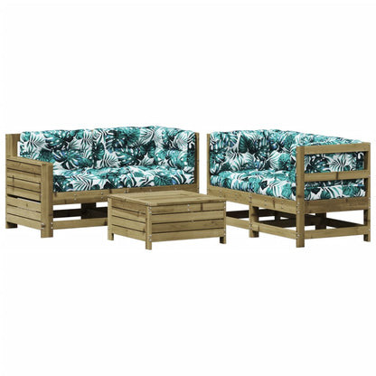 Set Divani da Giardino 5pz con Cuscini Legno Impregnato di Pino - homemem39