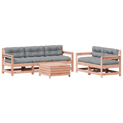 Set Divani Giardino 6 pz con Cuscini Legno Massello di Douglas - homemem39