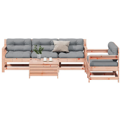 Set Divani Giardino 6 pz con Cuscini Legno Massello di Douglas - homemem39