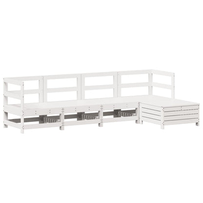 Set Salotto da Giardino 5 pz Bianco in Legno Massello di Pino - homemem39