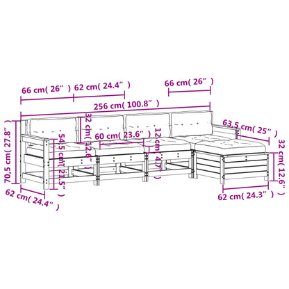 Set Divani Giardino 6 pz con Cuscini in Legno Massello di Pino | homemem39