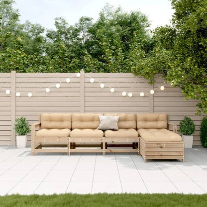 Set Divani Giardino 6 pz con Cuscini in Legno Massello di Pino | homemem39