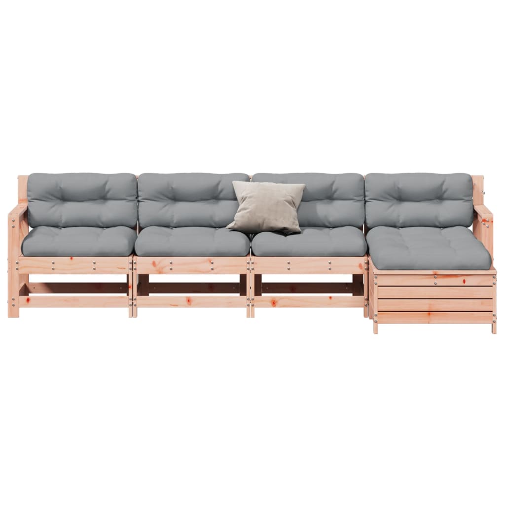 Set Divani Giardino 5 pz con Cuscini Legno Massello di Douglas - homemem39