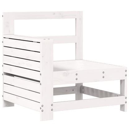 Set Divani da Giardino 7 pz Bianco in Legno Massello di Pino