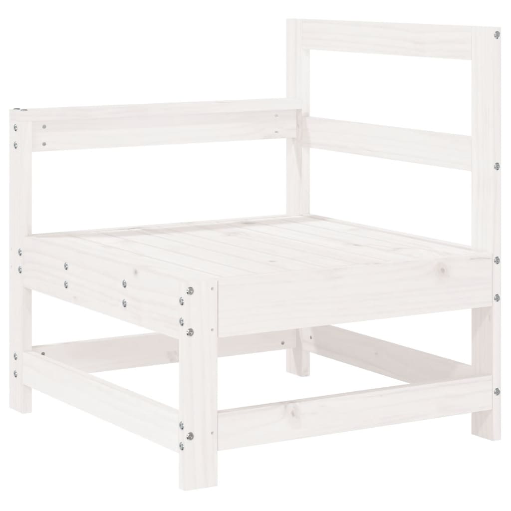 Set Divani da Giardino 7 pz Bianco in Legno Massello di Pino - homemem39