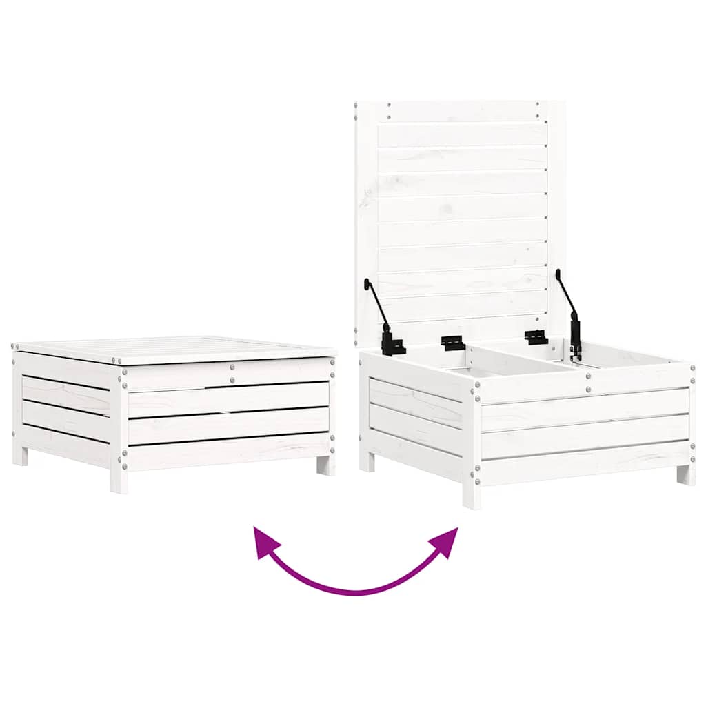 Set Divani da Giardino 7 pz Bianco in Legno Massello di Pino | homemem39