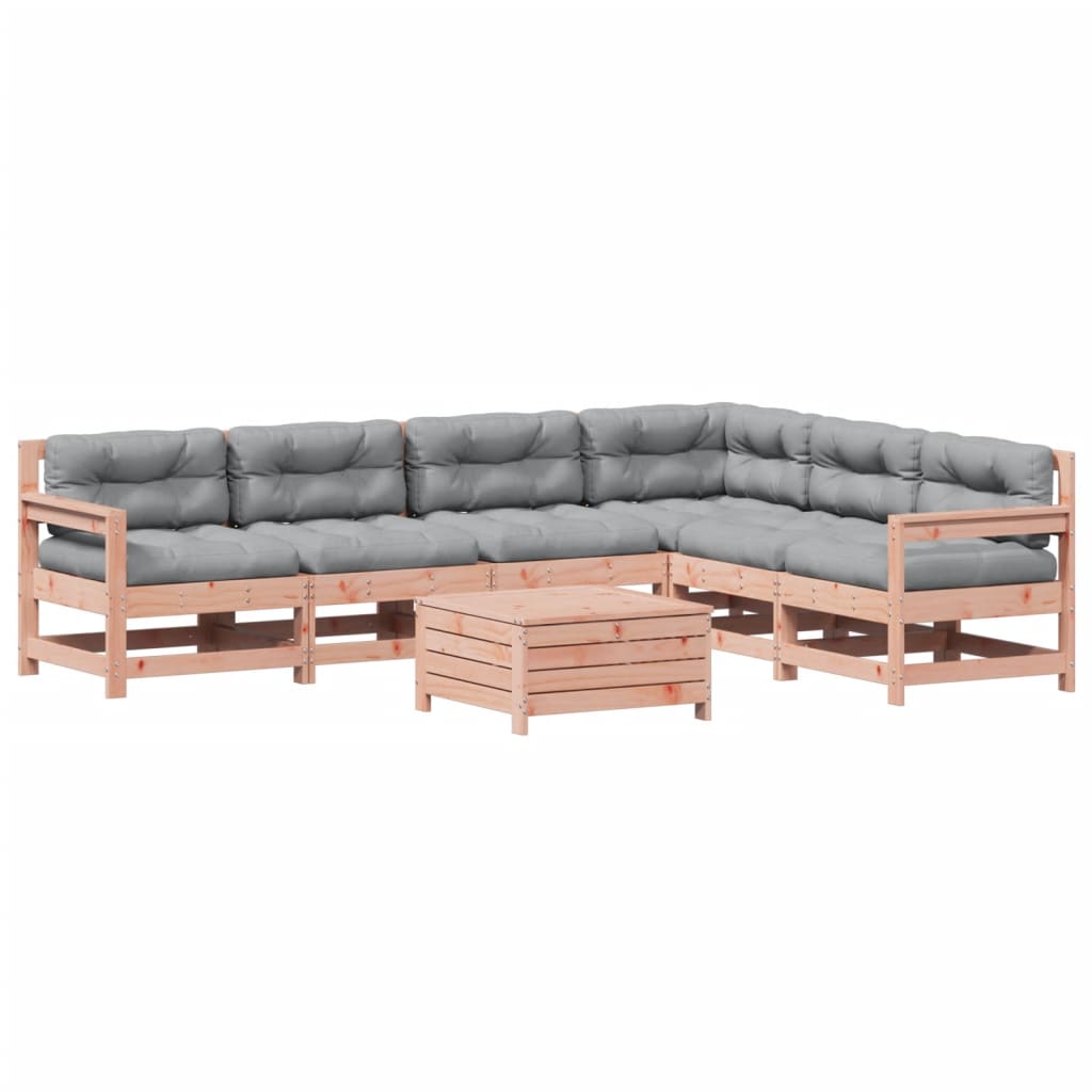Set Divani Giardino 7 pz con Cuscini Legno Massello di Douglas - homemem39