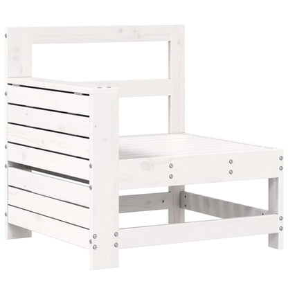 Set Divani da Giardino 7 pz Bianco in Legno Massello di Pino