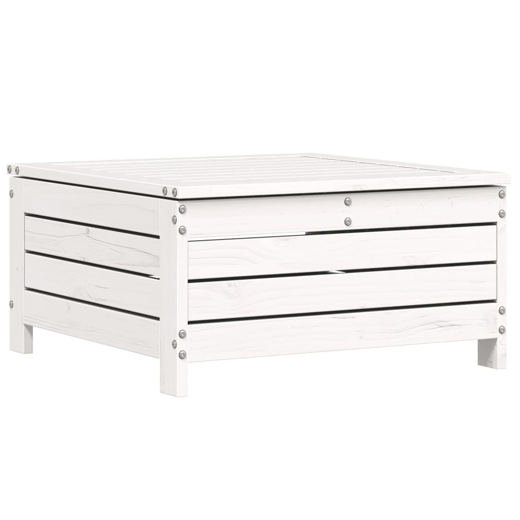 Set Divani da Giardino 7 pz Bianco in Legno Massello di Pino | homemem39